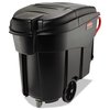 Rubbermaid Commercial 400 lbs Rectangular Prism Trash Can, Black, Open Top, Plastic FG9W7300BLA